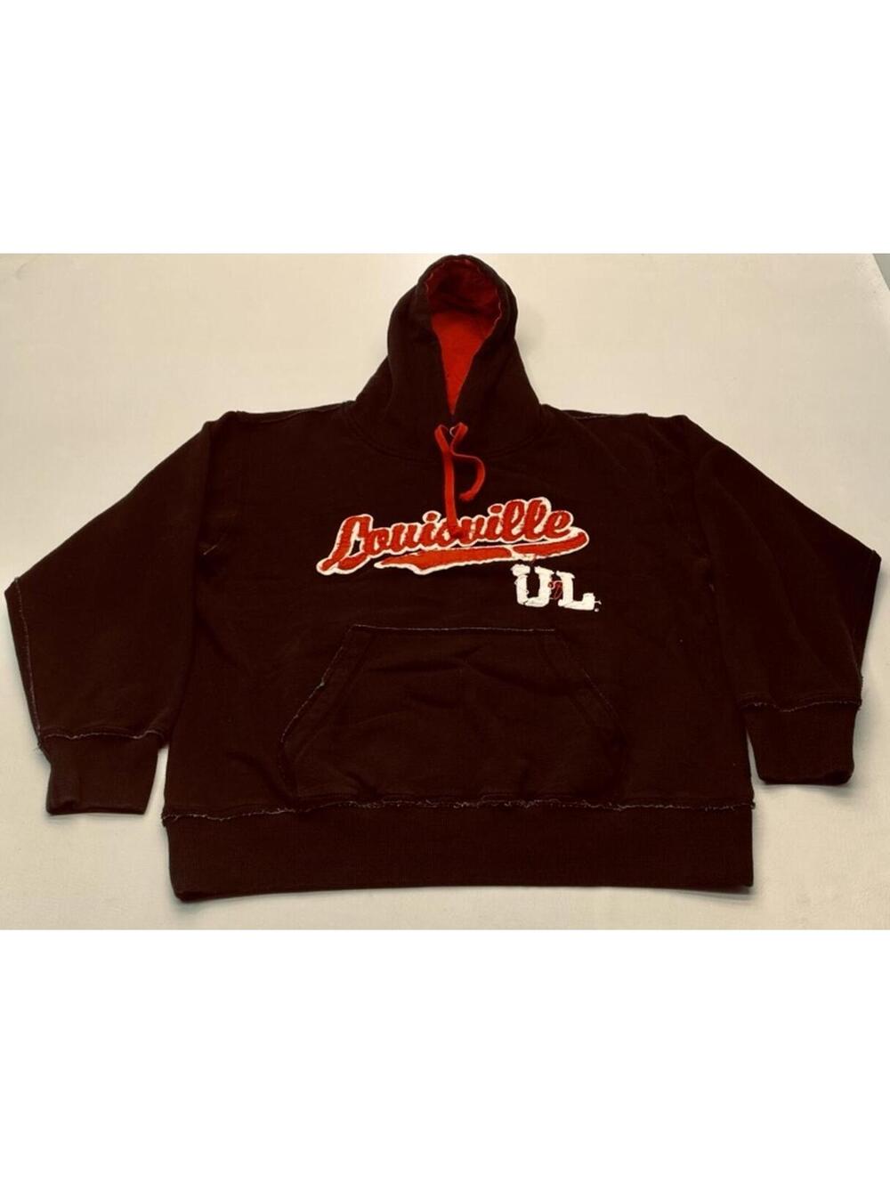 Press Box Louisville UL Hooded Sweatshirt Hoodie Men's XL Black Red White  9908